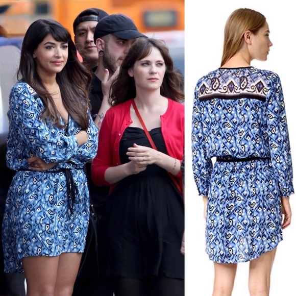 VERONICA BEARD Silk Boho Chic Paisley Ikat Print Long Sleeve Tie Waist Dress 10 - Picture 2 of 12